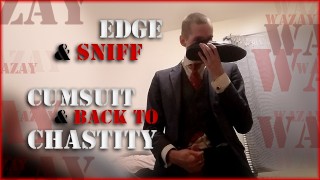 Vista previa - Edge & Sniff en cumsuit y de vuelta a Chastity