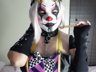 Meisje Dat Clownmasker Draagt, Geeft Je Aftrekinstructies POV: Masker Fetish