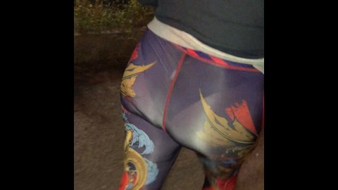 See through designer leggings in public