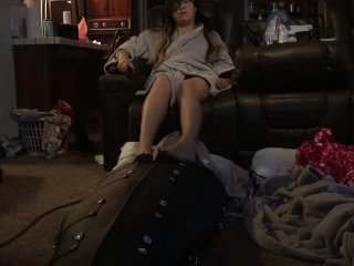 foot fetish, sleepsack, sweater, bondage