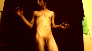 Cutie Transgirl Making Nude Poses for Self-Modeling; No Audio
