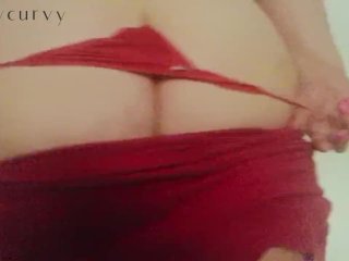 Carlycurvy in skirt so short it hardly_covers her ass!