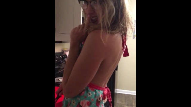 horny mylf cooking naked