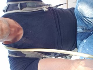 Getting caught public pissing in jeans on the Rio Grande