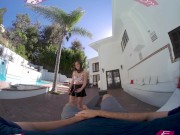 Preview 4 of VRBangers-Horny Slut Karter Foxx Strip Dance And Fucked Hard By The Pool VR