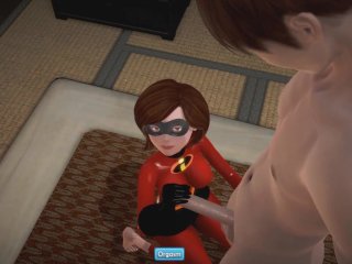 (3D Porn)(The Incredibles) Elastigirl - Helen Parr blowjob and handjob