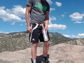 Pouring Piss Over My AthleticShorts on Public Hiking_Trails