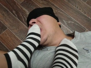 Slave Foot Worship Gagging Feet Socks