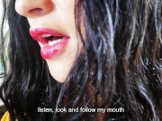 Preview 2 of JOI (EN. subtitles) - The mouth #1 - jerk off and cum in SOLVEIG's mouth