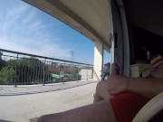 The weather is perfect for a patio pee and a cum.