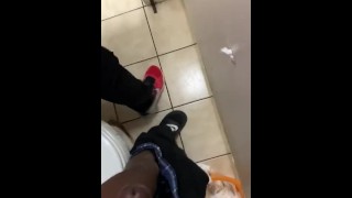 Almost caught fucking asian guy in the asian market bathroom