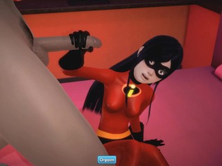 (3D Porn)(The Incredibles) Blowjob and Handjob