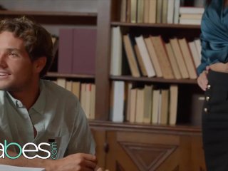 BABES - Milf librarian Reagan Foxx fucks younger couple