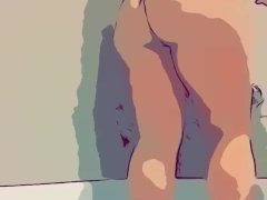 Cartoon ass slapping shower scene