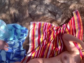 Risky Public Riverside Wife Orgasm Then Cum_on Her Clit