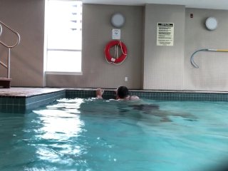 Naughty public soak in the pool and hot tub, to celebrate 2 million views!