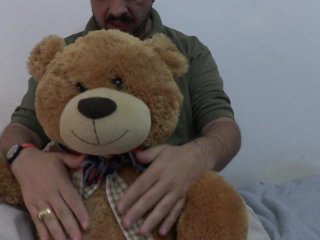 teddy bear, sfw, solo male, asmr italian