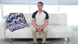 Nerdy College Teen Is Very Nervous For His First Time On The Casting Couch