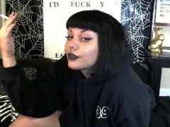 Astrid Hex makes fun of you for being useless while smoking