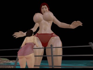 Over the Rail Giantess Growth, Breast Expansion, POV