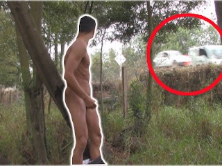 He Gets off the Road, Undresses and Risks being seen Masturbating