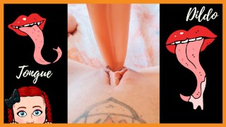 Big And Long Tongue Dildo Lick And Fuck Horny And Wet Pussy. ( MissHornyG )