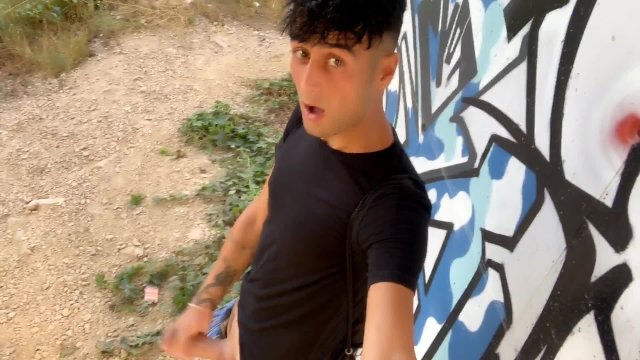6 public places jerking in one day and big and far cumshot on a path EDGING