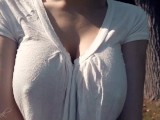 BOUNCING BOOBS IN SHIRT WHILE WALKING And Running 4 (BRALESS)