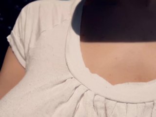 BOUNCING BOOBS IN SHIRT WHILE WALKING And Running 4(BRALESS)