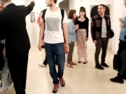 Preview 6 of Rosario Gallardo's flash mob nude in a art gallery in Milan