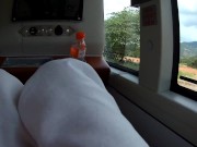 Preview 1 of Горячая рискованная публичная мастурбация в автобусе до Сайгона