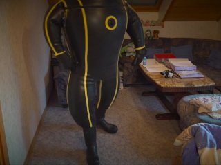 body inflation, solo male, md latex, cyborg