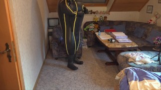 Cyborg Heavy Rubber Bodysuit Inflation
