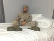 Preview 1 of Marine Jerks Off and Locked in Chastity