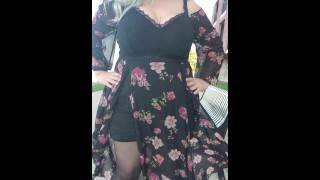 Public Titty Bounce in a Dress ;)