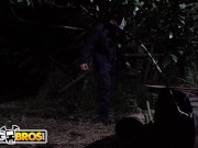 Preview 1 of BANGBROS - Kara Lee Encounters Scary Villain In The Woods