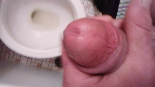 POV Transgirl Cumming At Camera While Pissing on Hand