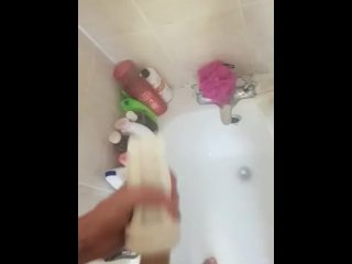 BF using a Fleshjack in the Bathroom