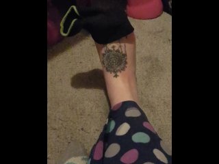 foot worship, milf, tattooed feet, solo female