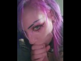 Slut Sucks Cock & Lets Huge Load Drip Out of Her Mouth Before Slurping Up