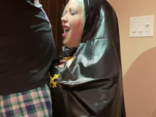 Slutty Nun Sucks Cock Till She_Gets A Sticky_Cum Confession On_Her Face