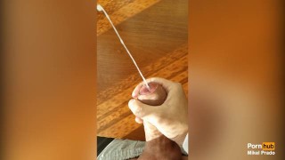 SlowMo cumshot young bald cock