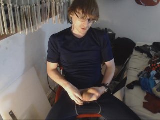 Close-up cum with dark blue tights