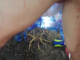 Polyamory_video #50 Threesome sex in forest with pussy creampie