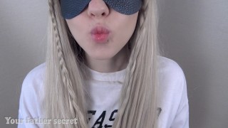 Delicious breakfast with cute blonde. Food play and oral Creampie (cim)