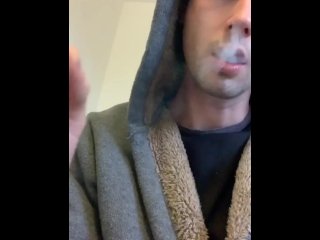 solo male, smoking brit, smoking fetish, big dick