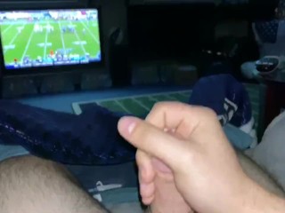 Big Cumshot and Watching NFL Sunday Football