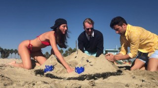Amateurs Construct A Sandcastle On The Beach Featuring Mysweetapple