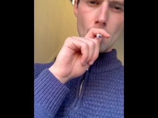 smoking, solo male, expression, brit