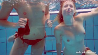 Marusia and Melisa Darkova underwater lesbos